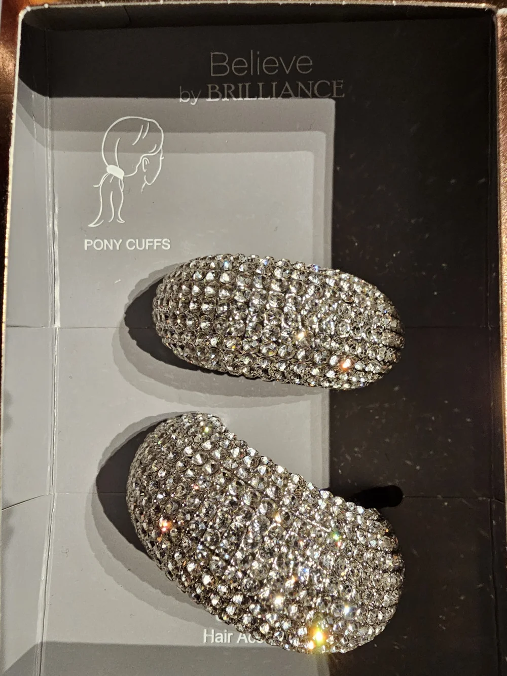 Crystal Stone Silver Pony Cuffs - 2 Pack